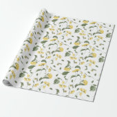 Delicate gele wilde bloemen cadeaupapier (Uitgerold)