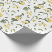Delicate gele wilde bloemen cadeaupapier (Hoek)