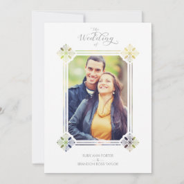 Delicate Geometric Paper Cut Effect Vintage Photo Kaart