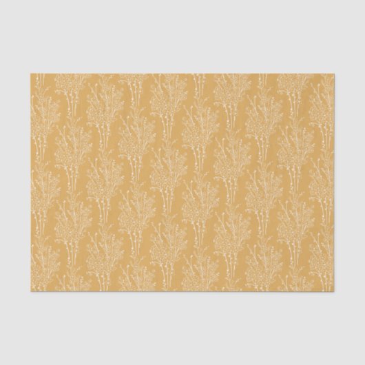 Delicate Gestrooide Bloemensilhouet | Gedempte Oke Tissuepapier (Voorkant)