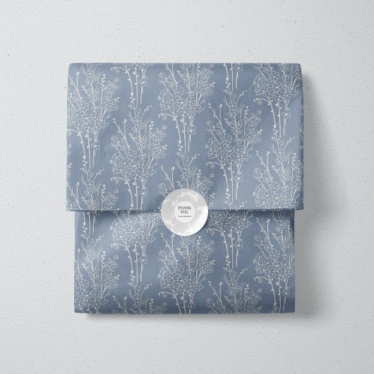 Delicate gestrooide bloemensilhouet | Vervagende b Tissuepapier