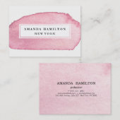 Delicate Girly Pink Waterverf wash professional Visitekaartje (Voorkant / Achterkant)