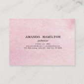 Delicate Girly Pink Waterverf wash professional Visitekaartje (Achterkant)