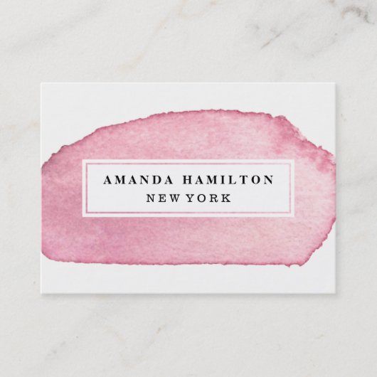 Delicate Girly Pink Waterverf wash professional Visitekaartje (Voorkant)