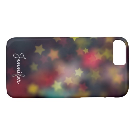 Delicate girly ster gouden bokeh gepersonaliseerd Case-Mate iPhone case (Achterkant (Horizontaal))