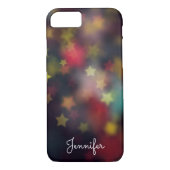 Delicate girly ster gouden bokeh gepersonaliseerd Case-Mate iPhone case (Achterkant)