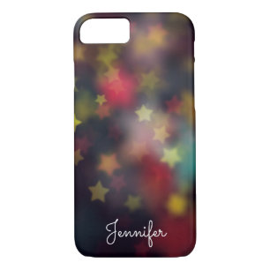 Delicate girly ster gouden bokeh gepersonaliseerd Case-Mate iPhone case