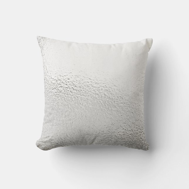 Delicate Glass Silver Grey White Metallic Pillow Kussen (Voorkant)