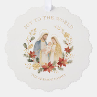 Delicate Glitter Holy Nativity Exquisite Christmas Ornament Kaart