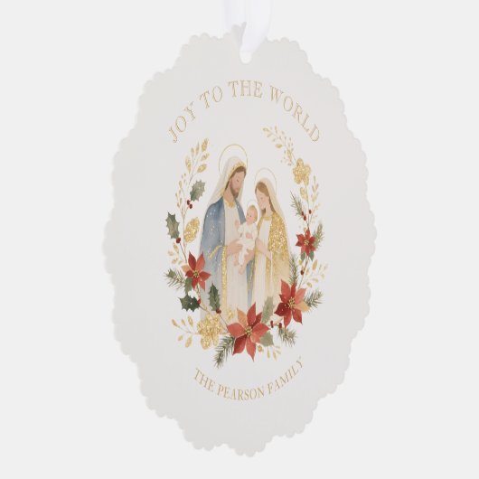Delicate Glitter Holy Nativity Exquisite Christmas Ornament Kaart (Rechts)