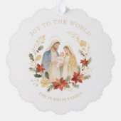 Delicate Glitter Holy Nativity Exquisite Christmas Ornament Kaart (Achterkant)