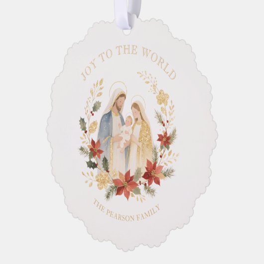 Delicate Glitter Holy Nativity Exquisite Christmas Ornament Kaart (Links)