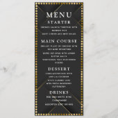 Delicate Gold and Black Wedding Dinner Menu (Voorkant)