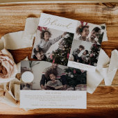 Delicate Gold Blessed 4-fotonieuwsbrief met Kerstm Feestdagenkaart