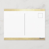 Delicate Gold Border | Kerstgezin 2 foto Briefkaart (Achterkant)