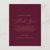 Delicate Gold Burgundy Hartelijk dank voor uw Kaar Briefkaart (Voorkant)