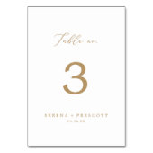 Delicate Gold Calligrafie Tabel nr. Kaart (Voorkant)
