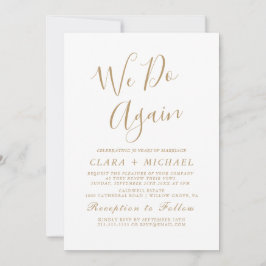 Delicate Gold Calligrafie "We Do Again" Gelofte Ve Kaart