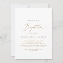Delicate Gold Calligraphy Baptisme