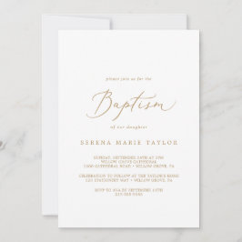Delicate Gold Calligraphy Baptisme Kaart
