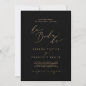 Delicate Gold Calligraphy Black La Boda de Wedding Kaart (Voorkant)