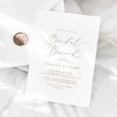 Delicate Gold Calligraphy Bridal Brunch Kaart