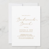 Delicate Gold Calligraphy Bridesmaids Brunch Kaart (Voorkant)