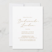Delicate Gold Calligraphy Bridesmaids Luncheon Kaart (Voorkant)