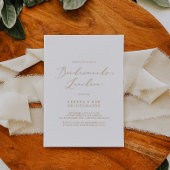 Delicate Gold Calligraphy Bridesmaids Luncheon Kaart