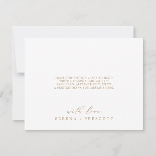 Delicate Gold Calligraphy Burgundy - Hartelijk dan Bedankkaart (Achterkant)