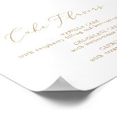 Delicate Gold Calligraphy Cake Flavors Poster (Hoek)