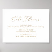 Delicate Gold Calligraphy Cake Flavors Poster (Voorkant)