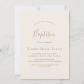 Delicate Gold Calligraphy Cream Doop Uitnodiging (Voorkant)