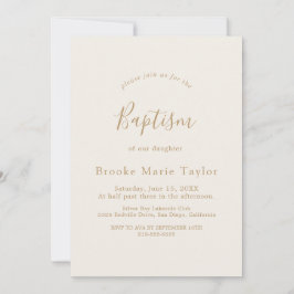 Delicate Gold Calligraphy Cream Doop Uitnodiging