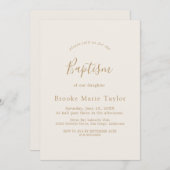 Delicate Gold Calligraphy Cream Doop Uitnodiging (Voorkant / Achterkant)