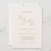 Delicate Gold Calligraphy Cream La Boda de Wedding Kaart (Voorkant)