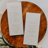 Delicate Gold Calligraphy | Cream Page 2 Wedding Programmakaart
