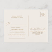 Delicate Gold Calligraphy Cream Song RSVP Briefkaa Uitnodiging Briefkaart (Achterkant)