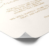 Delicate Gold Calligraphy Cream Unplugged Ceremony Poster (Hoek)