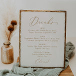 Delicate Gold Calligraphy Cream Wedding Drink Menu Poster<br><div class="desc">Dit delicate goudkalligrafiemenusje voor de drink van de bruiloft is perfect voor een moderne bruiloft. Het romantische minimalistische design is voorzien van een mooie en elegante gouden gouden champagne op een achtergrond van ivoorcrème met een schone en eenvoudige look.</div>