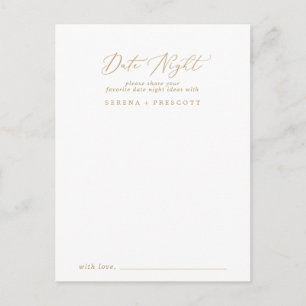 Delicate Gold Calligraphy Date Night Idee Kaarten