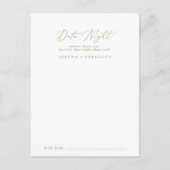 Delicate Gold Calligraphy Date Night Idee Kaarten (Voorkant)