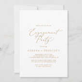 Delicate Gold Calligraphy Engagement Party Kaart (Voorkant)