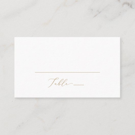 Delicate Gold Calligraphy Flat Wedding Plaatskaartje (Voorkant)