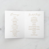 Delicate Gold Calligraphy Folded Wedding Programma (Binnen)
