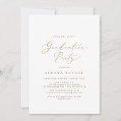 Delicate Gold Calligraphy Graduation Party Kaart (Voorkant)