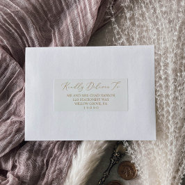 Delicate Gold Calligraphy Guest Adresetiketten Sticker