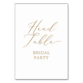 Delicate Gold Calligraphy Head-tabel Kaart (Voorkant)