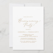 Delicate Gold Calligraphy Housewarming Party Kaart (Voorkant)