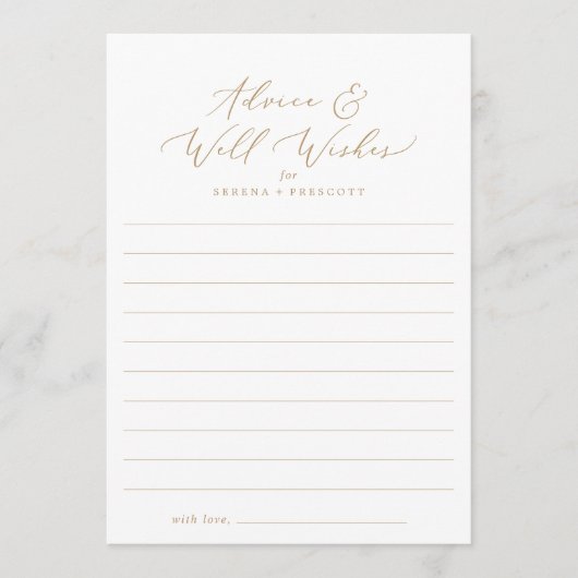 Delicate Gold Calligraphy Lined Well Wishes and an Advieskaart (Voorkant)